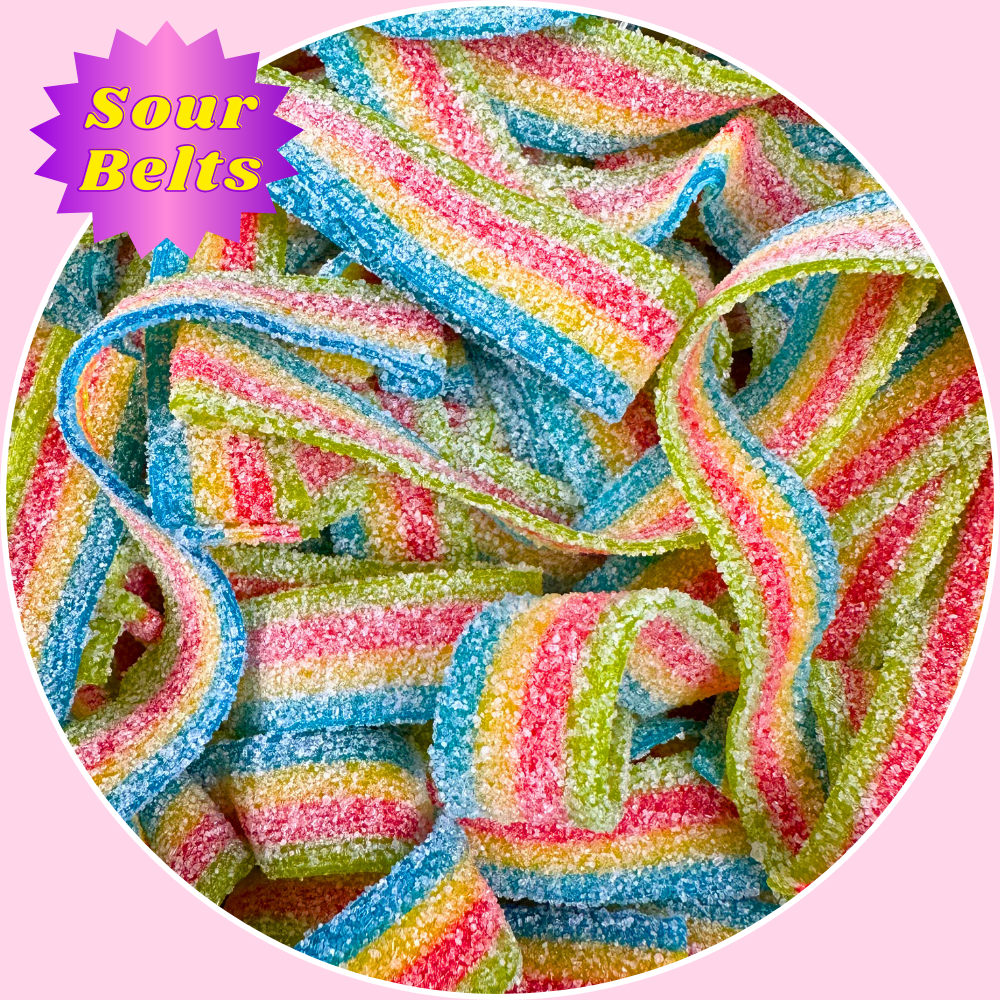 Super Sour Rainbow Belts! - Sour Candy Lovers Snack - Soft, Tart & Sweet!