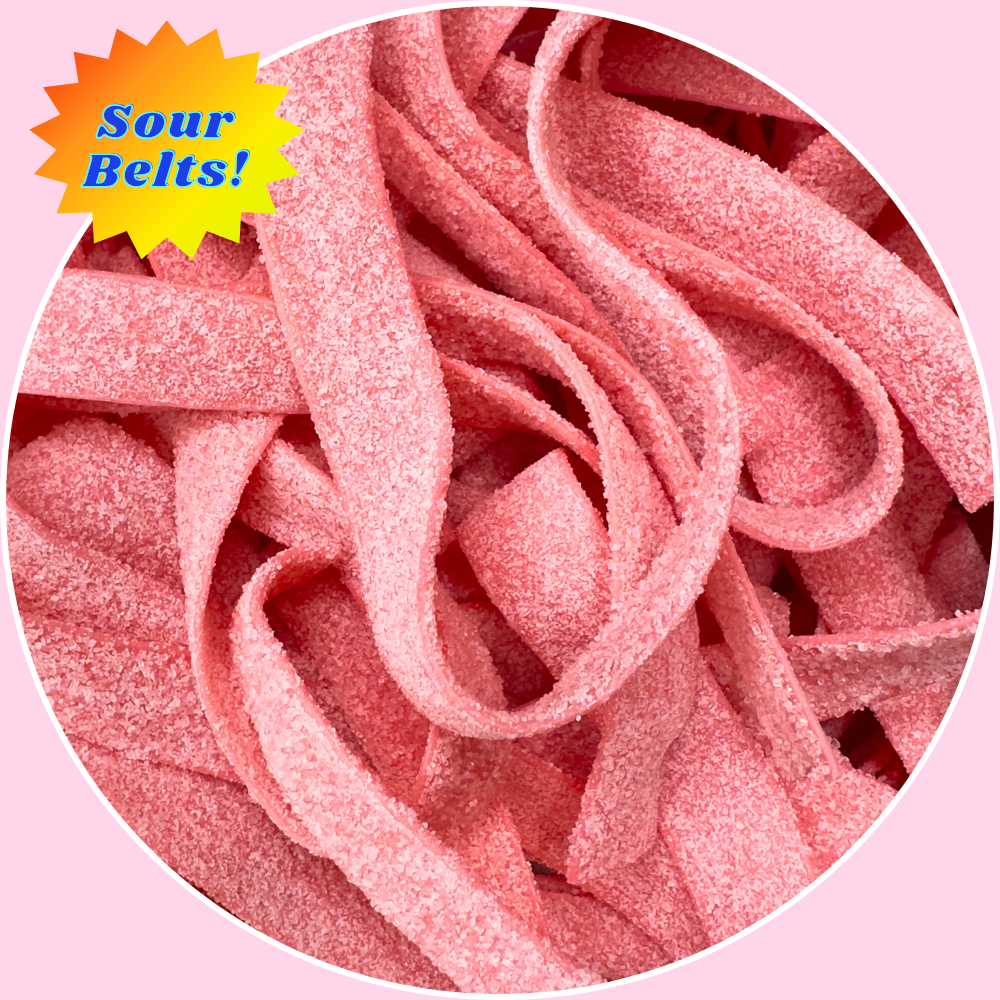 Super Sour Pink Lemonade Belts! - Sour Candy Lovers Snack - Soft, Tart & Sweet!