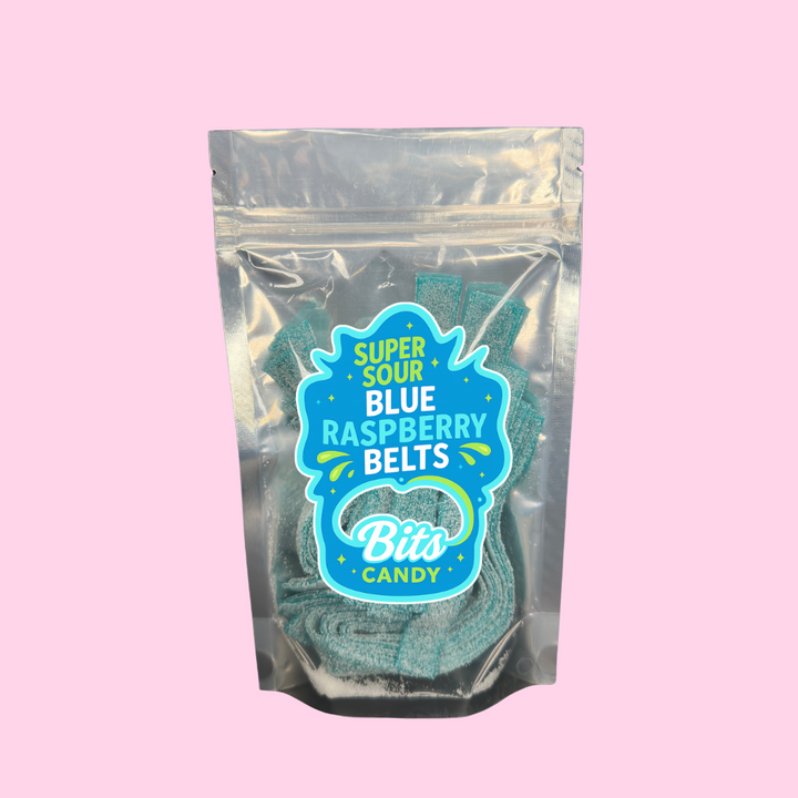 Super Sour Blue Raspberry Belts! - Sour Candy Lovers Snack - Soft, Tart & Sweet!