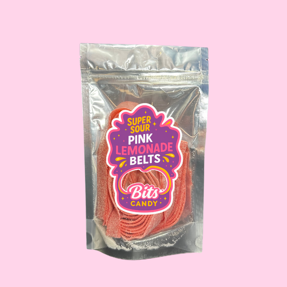Super Sour Pink Lemonade Belts! - Sour Candy Lovers Snack - Soft, Tart & Sweet!